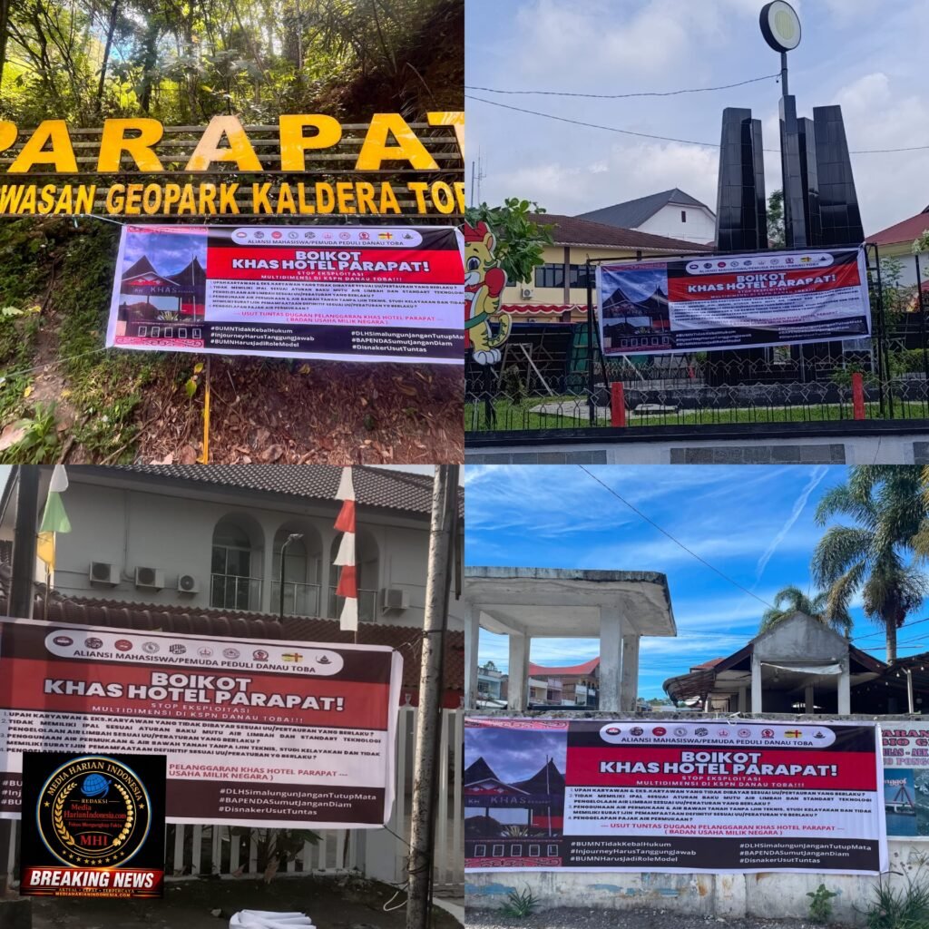 HUT RI ke-81 Diwarnai Gelombang Protes, AMPDT Bentang 1.000 Spanduk Soroti Dugaan Pelanggaran Khas Hotel Parapat