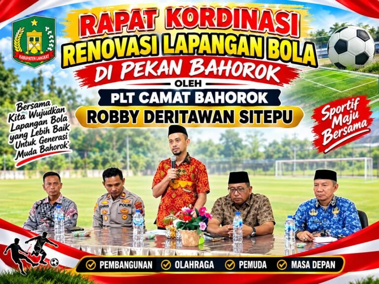 Rakor Renovasi Lapangan Bola Bahorok Digelar, Pemkab Dorong Fasilitas Olahraga Lebih Representatif