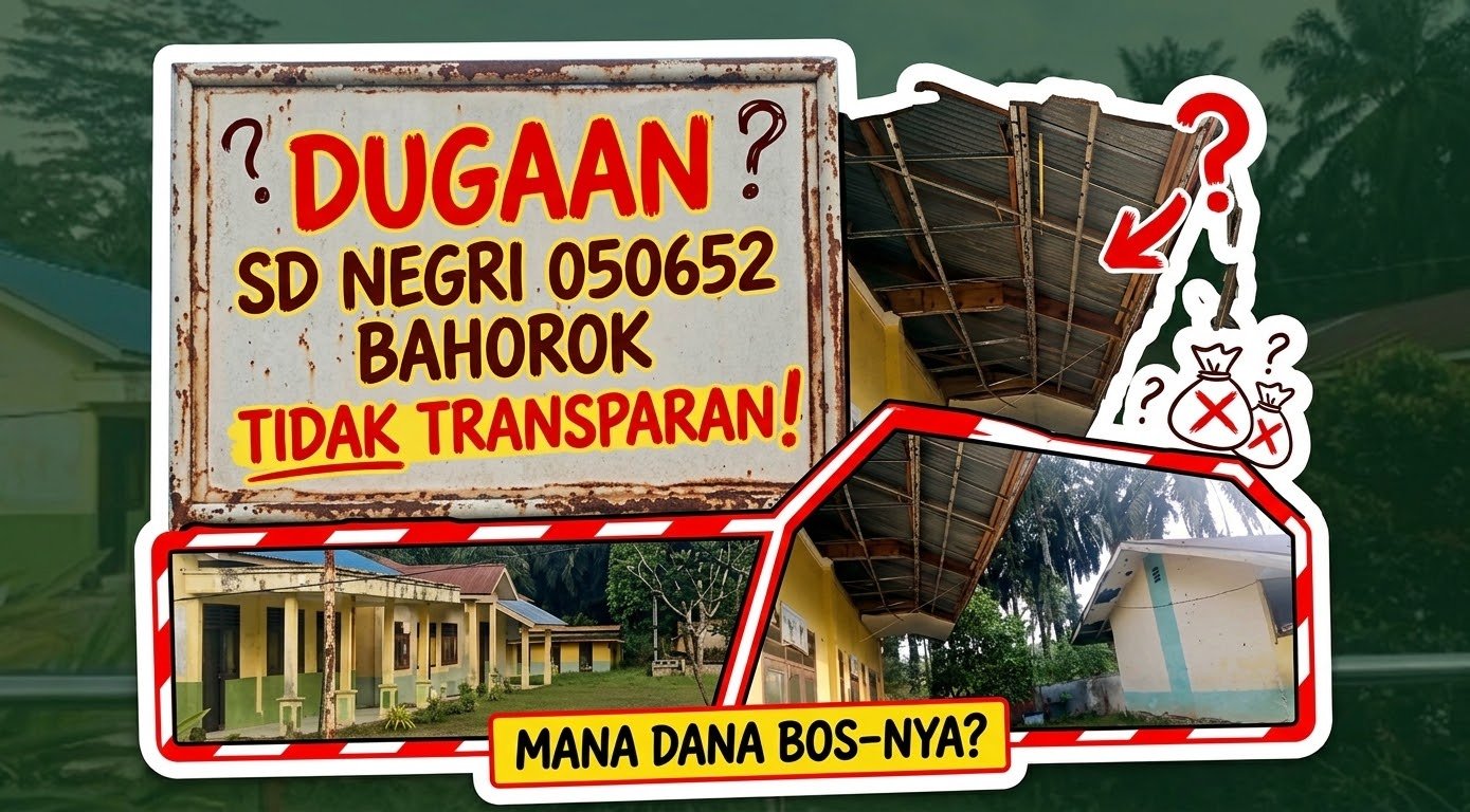 ​Kondisi Gedung SD Negeri 050652 Perkebunan Sei Musam Memprihatinkan, Penggunaan Dana BOS Dipertanyakan.