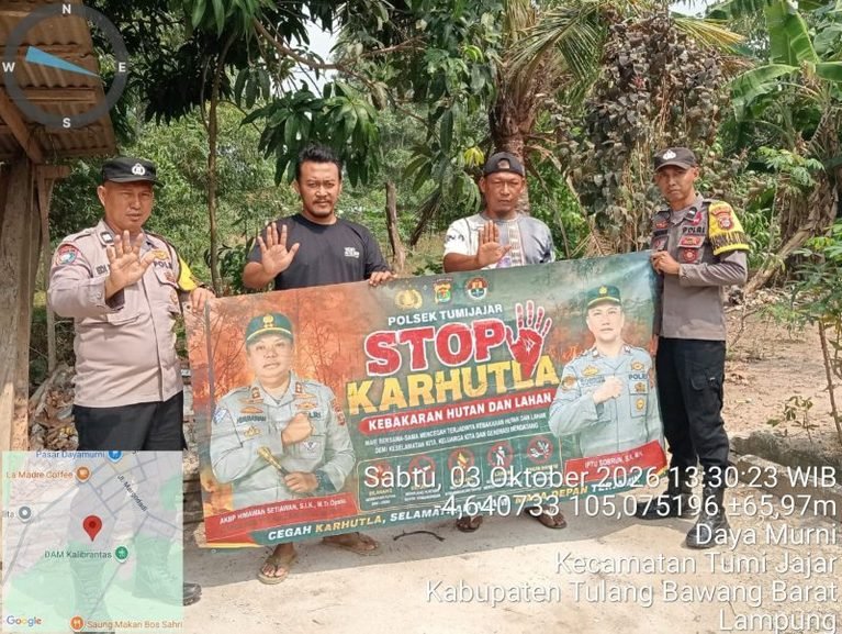 Cegah Kebakaran Hutan dan lahan Polsek Tumijajar Rutin melaksanakan sosialisasi Untuk Meningkatkan Kesadaran Masyarakat