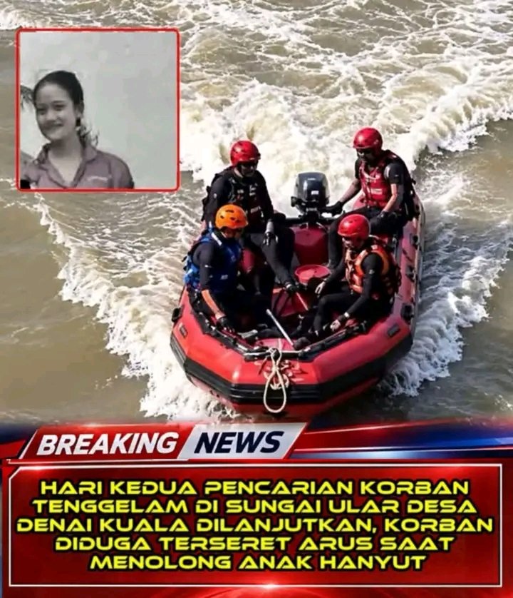 Hari Kedua Pencarian Korban Tenggelam di Sungai Ular Denai Kuala, Diduga Terseret Arus Saat Selamatkan Anak