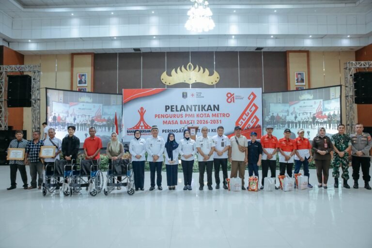 Ketua PMI Lampung Purnama Wulan Sari Mirza Lantik Pengurus PMI Kota Metro Masa Bakti 2026-2031