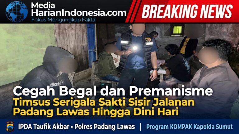 Cegah Begal dan Premanisme, Timsus Serigala Sakti Sisir Jalanan Padang Lawas Hingga Dini Hari