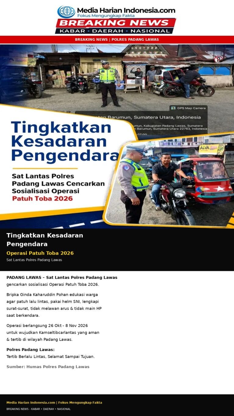 Tingkatkan Kesadaran Pengendara, Sat Lantas Polres Padang Lawas Gencarkan Sosialisasi Operasi Patuh Toba 2026