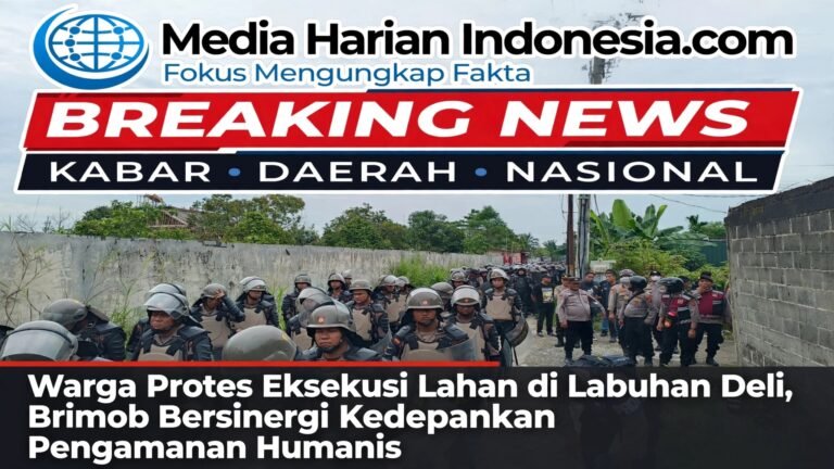 Warga Protes Eksekusi Lahan di Labuhan Deli, Brimob Bersinergi Kedepankan Pengamanan Humanis