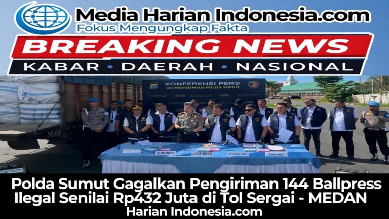 Polda Sumut Gagalkan Pengiriman 144 Ballpress Ilegal Senilai Rp432 Juta di Tol Sergai